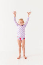 Load image into Gallery viewer, Violet Check: RASHGUARD ZIP-UP *SHIRT ONLY!*