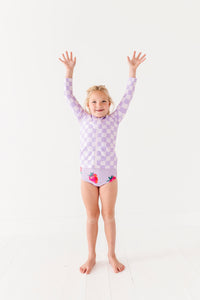 Violet Check: RASHGUARD ZIP-UP *SHIRT ONLY!*