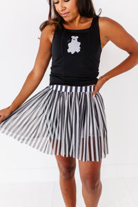 Midnight Stripes | (ADULT) MESH SKORT
