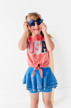 Load image into Gallery viewer, RED Patchwork USA | Tie Front Tee