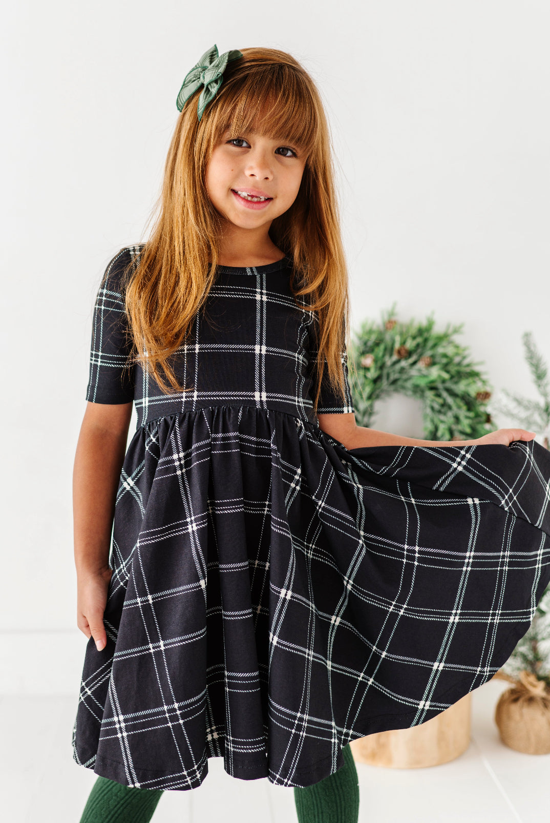 Black Plaid | Scoop Back Dress