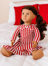 Load image into Gallery viewer, Red Stripes | DOLL DRESS