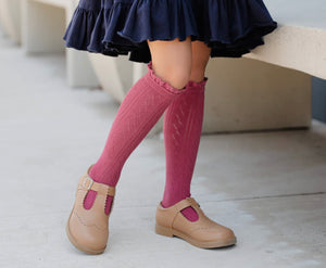 MULBERRY | Crochet Lace Top Knee-High socks