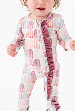 Load image into Gallery viewer, MAUVE RAINBOW | Zip-Up Bamboo Romper