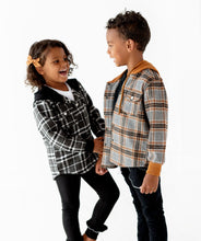 Load image into Gallery viewer, BLACK PLAID | Kids Flannel Shacket