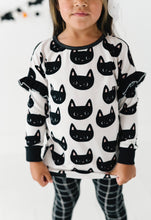 Load image into Gallery viewer, BLACK CAT | Ruffle Crew Neck