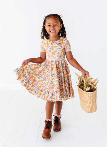 RETRO FLORAL | Collared Twirl Dress