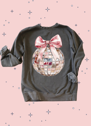 ADULT | Disco Ball Bow Sweatshirt