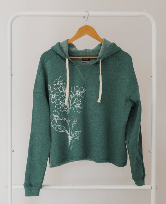 Forget Me Not | GREEN CROPPED HOODIE
