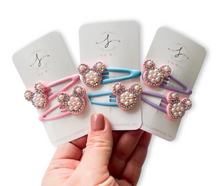 Load image into Gallery viewer, Pastel Mouse Gem Clip 2-Pack  (*Colors Vary)