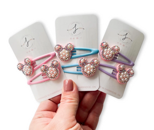 Pastel Mouse Gem Clip 2-Pack  (*Colors Vary)