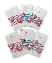 Load image into Gallery viewer, Pastel Mouse Gem Clip 2-Pack  (*Colors Vary)