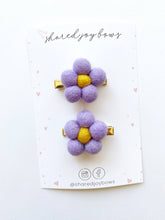 Load image into Gallery viewer, Violet Daisy | Felt Floral Hair Clips (2-pack)