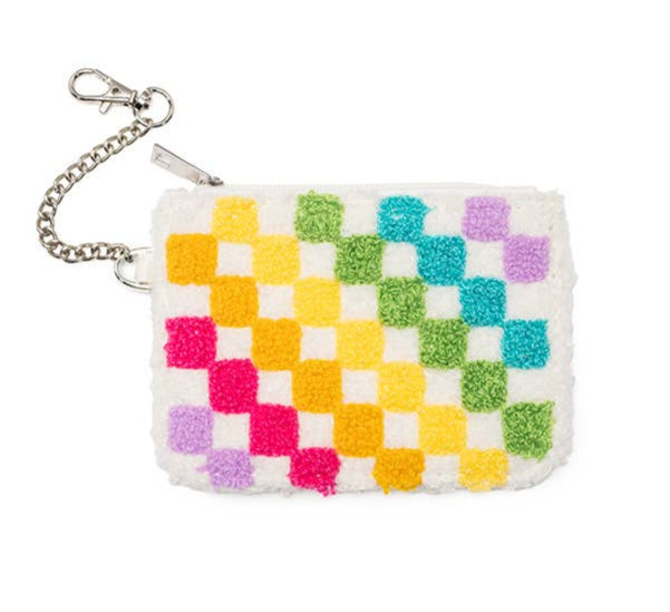 Keychain Pouch: Rainbow Check