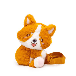 Plush Crossbody Bag: Corgi