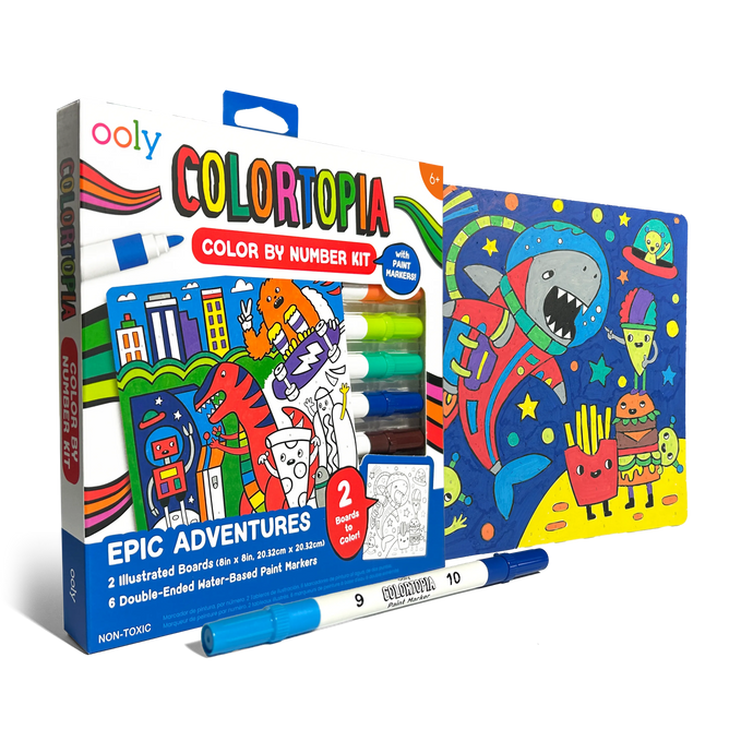 Colortopia! Color by Number Paint Marker Kit: Epic Adventure