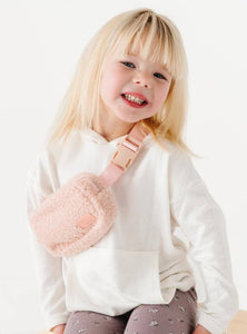 Kids Bum Bag: Pink Sherpa