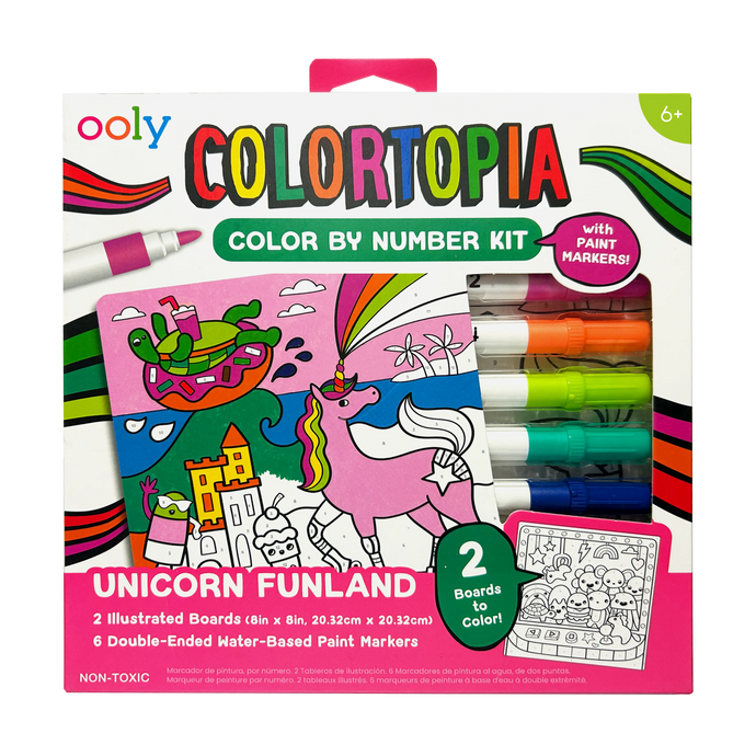 Colortopia! Paint Marker By Number Kit: Unicorn Funland