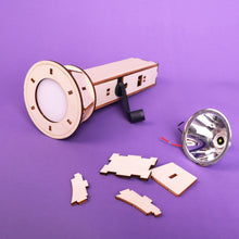 Load image into Gallery viewer, Hand-Crank Flashlight DIY Kit