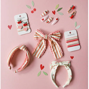 Stripy Cherry Clips (2 pack)