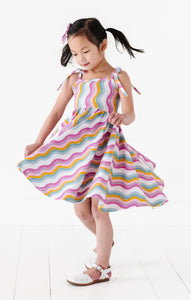 WAVEY STRIPES | Strappy Twirl Dress