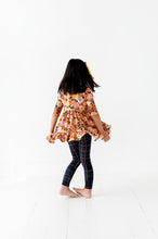 Load image into Gallery viewer, Navy Fall Floral | Double Ruffle Peplum