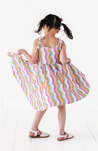 WAVEY STRIPES | Strappy Twirl Dress