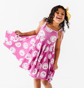 PINK SMILEY | Strappy Twirl Dress
