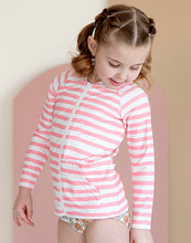 Load image into Gallery viewer, Pink Stripe | ZIP RASHGUARD (12/18 ONLY left)