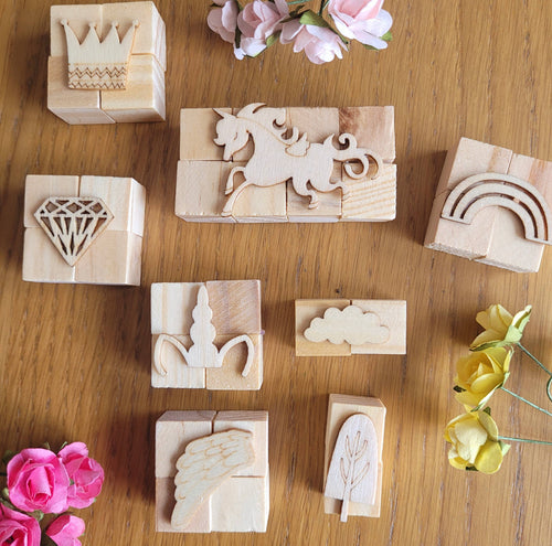 Unicorn 9-piece Wooden Play-Dough Stamps